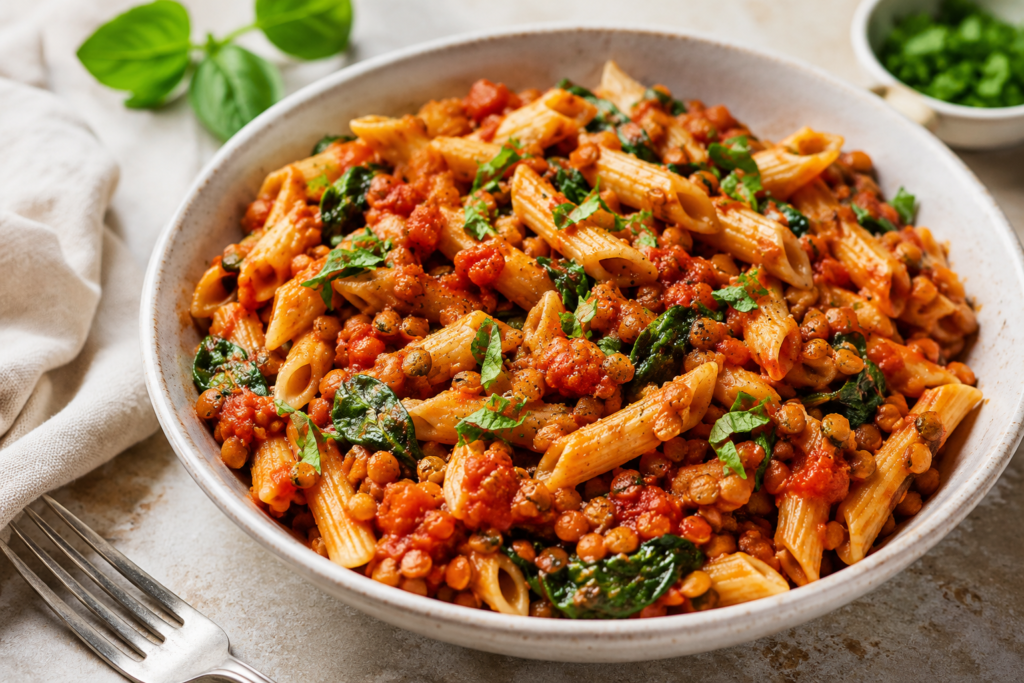 lentil-tomato-pasta-under-400-calories.png